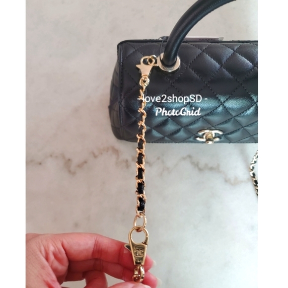 CHANEL Accessories Leather Chain Bag Strap Extender For Coco Handle